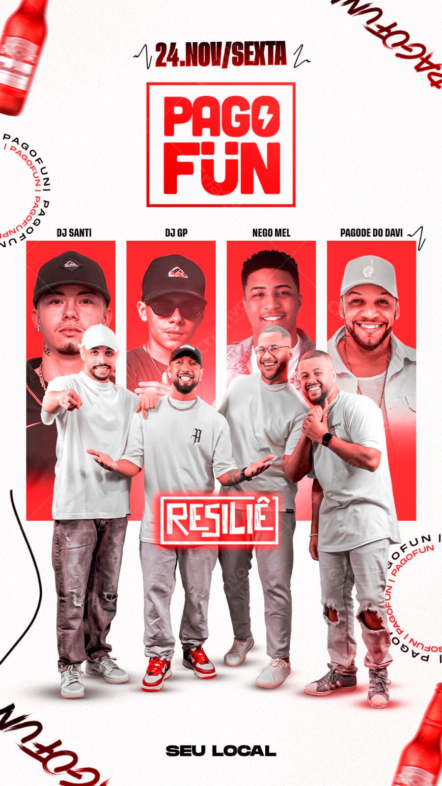 Flyer Festa Pagofunk  Pagode e Funk PSD Editável