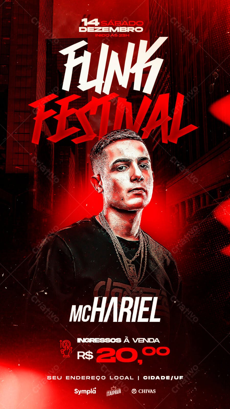 Flyer Funk Festival MC Hariel  PSD Editável