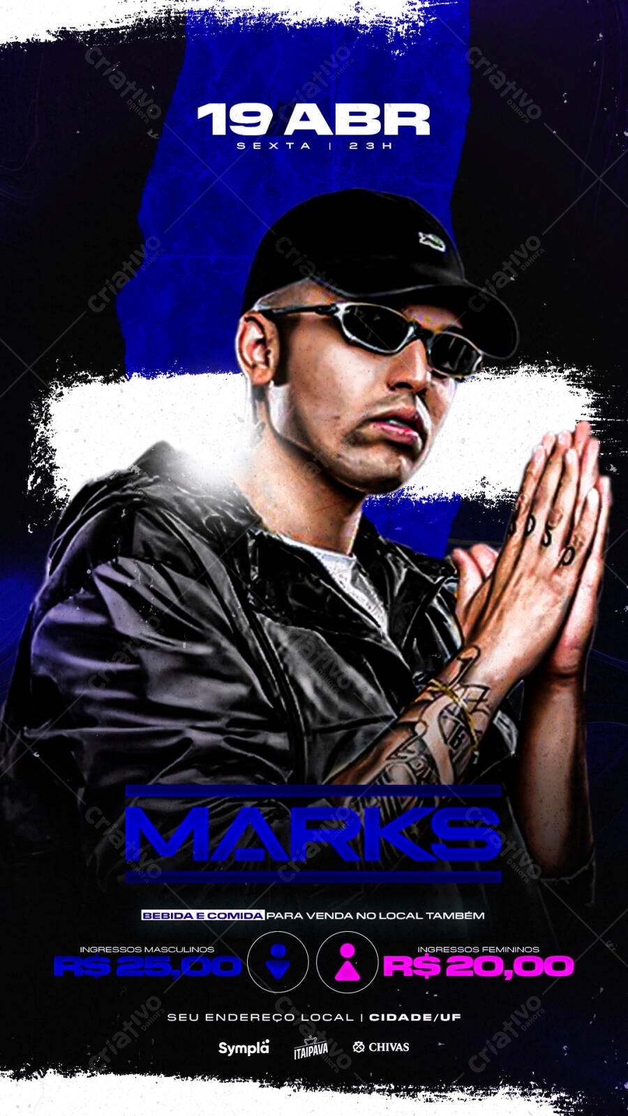 Flyer de Evento Musical Show Urbano com DJ Marks PSD Editável