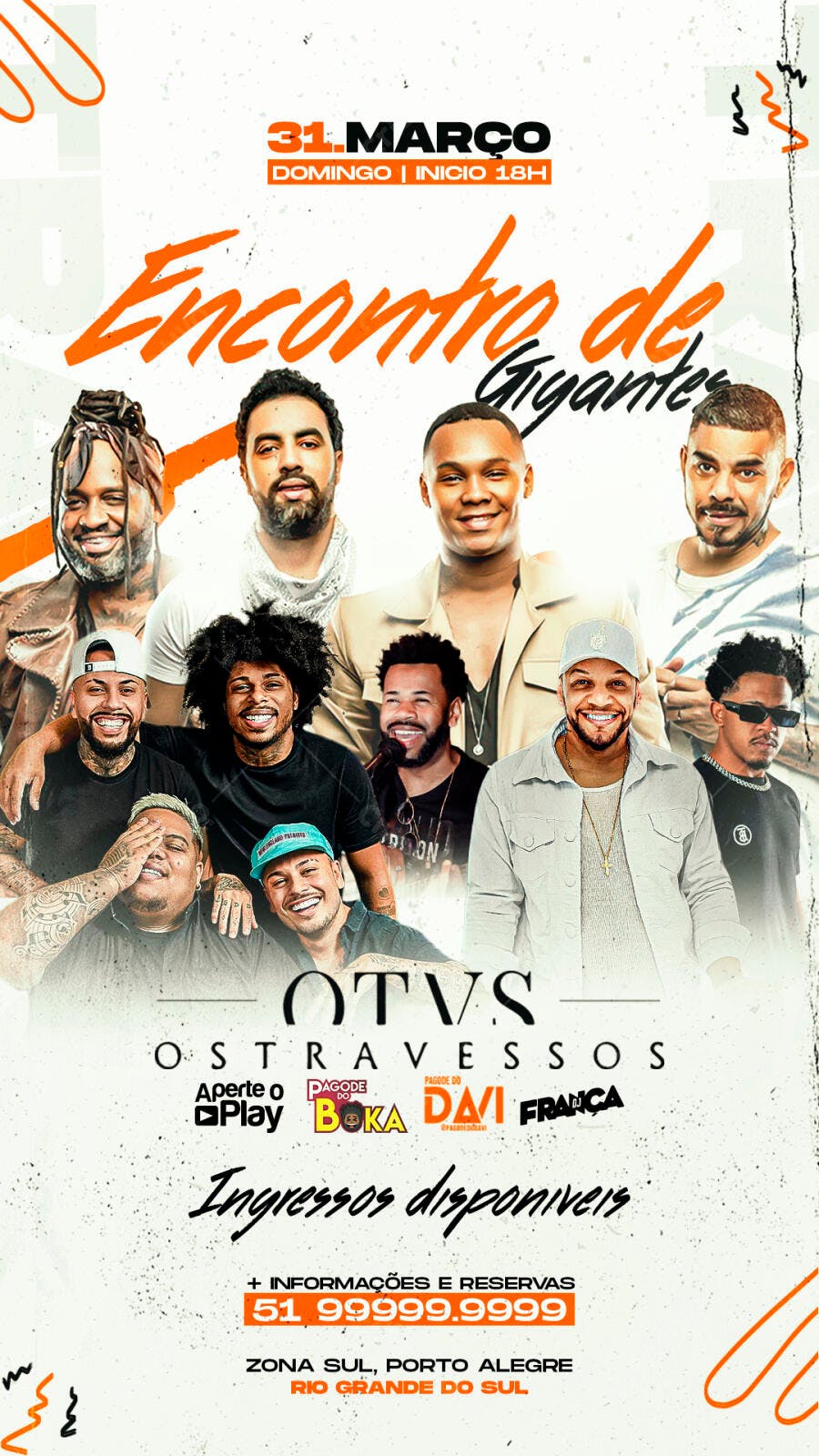 Flyer para Encontro de Gigantes Pagode e Samba PSD Editável