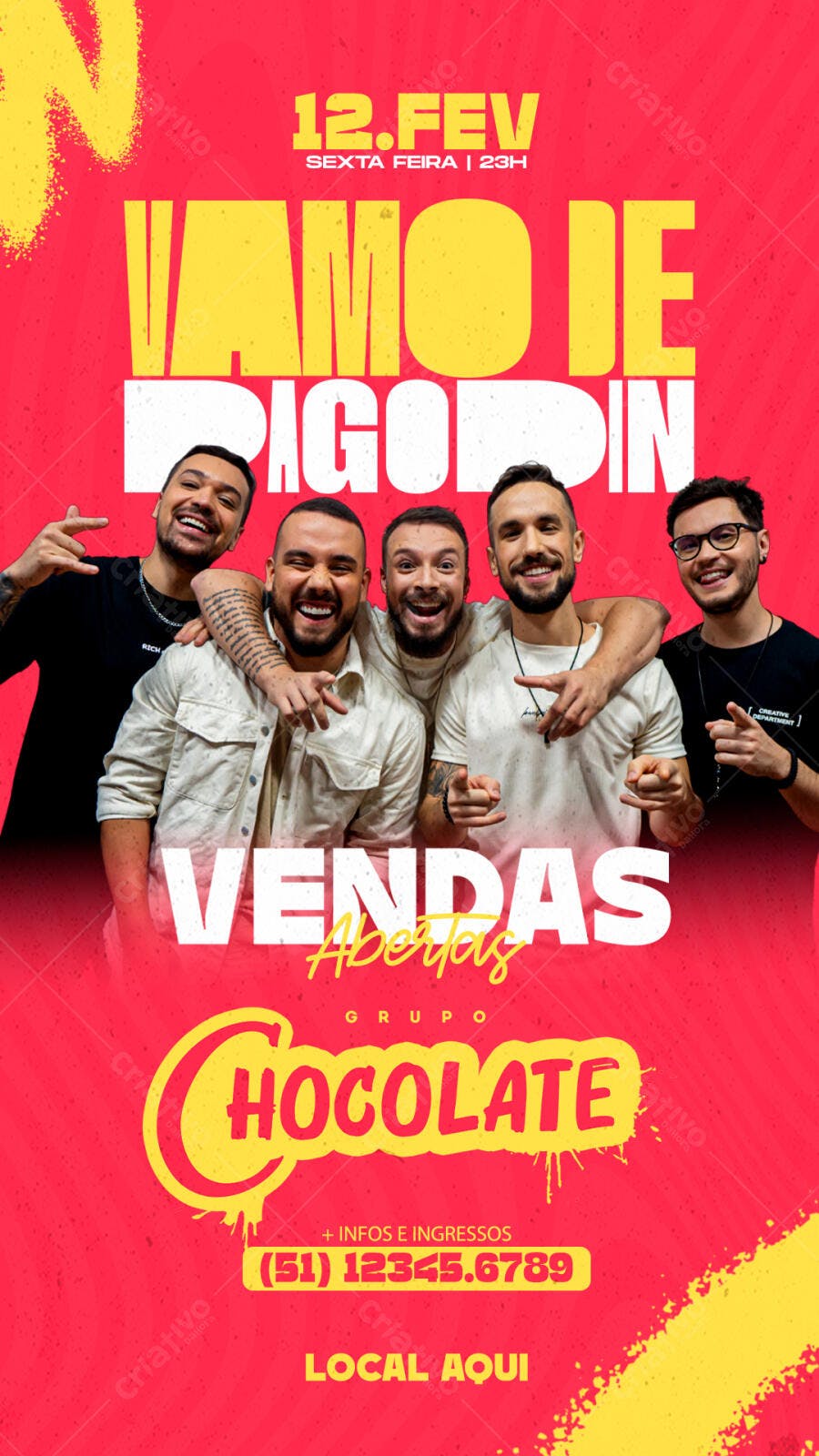 Flyer para Vamo de Pagodin Grupo Chocolate PSD Editável