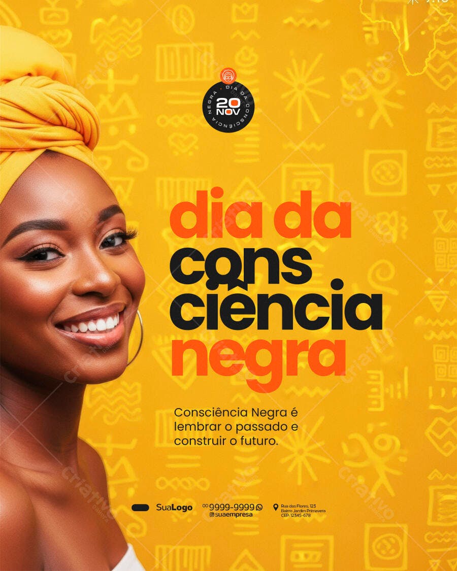 Flyer Dia da Consciência Negra PSD Editável