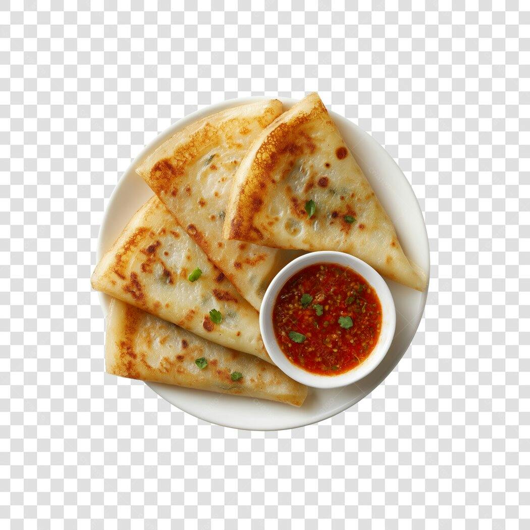 Comida para Menu Crepes Salgados e Molho Picante PNG com fundo transparente
