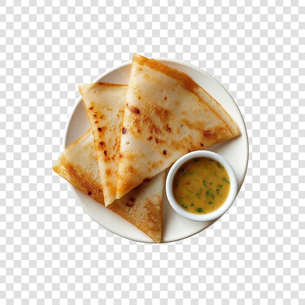 Prato de Crepes Salgados com Molho PNG com fundo transparente