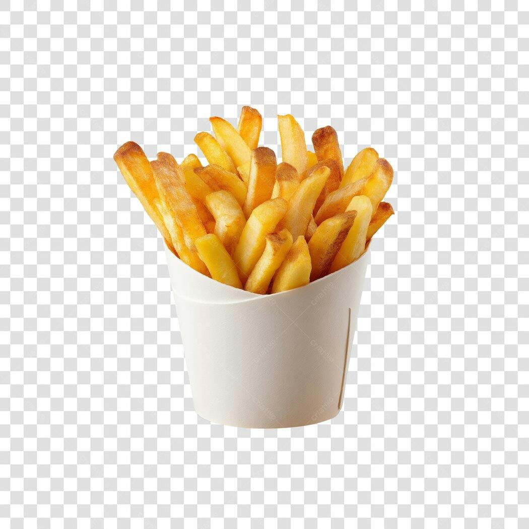 Foto de Comida Batata Frita em Copo Branco PNG com fundo transparente