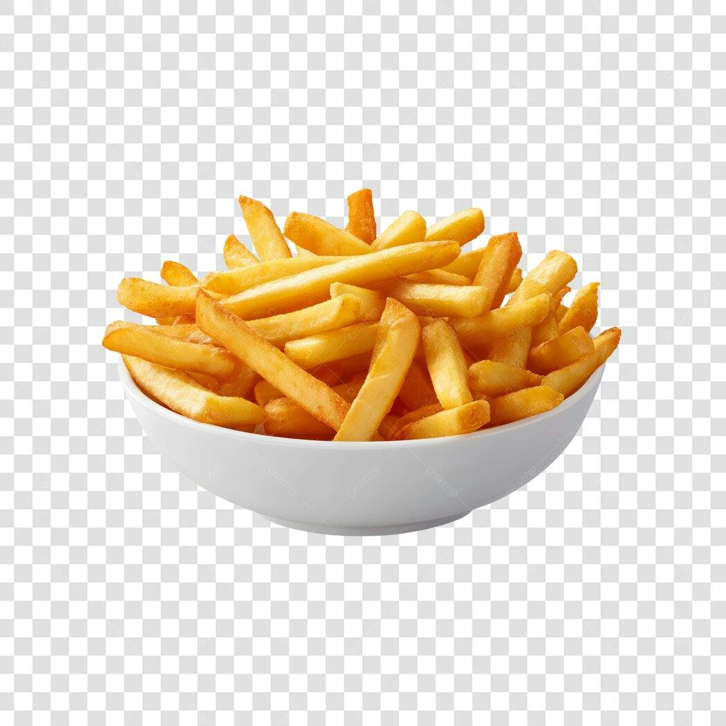 Imagem para Marketing Batatas Fritas Crocantes em Tigela PNG com fundo transparente