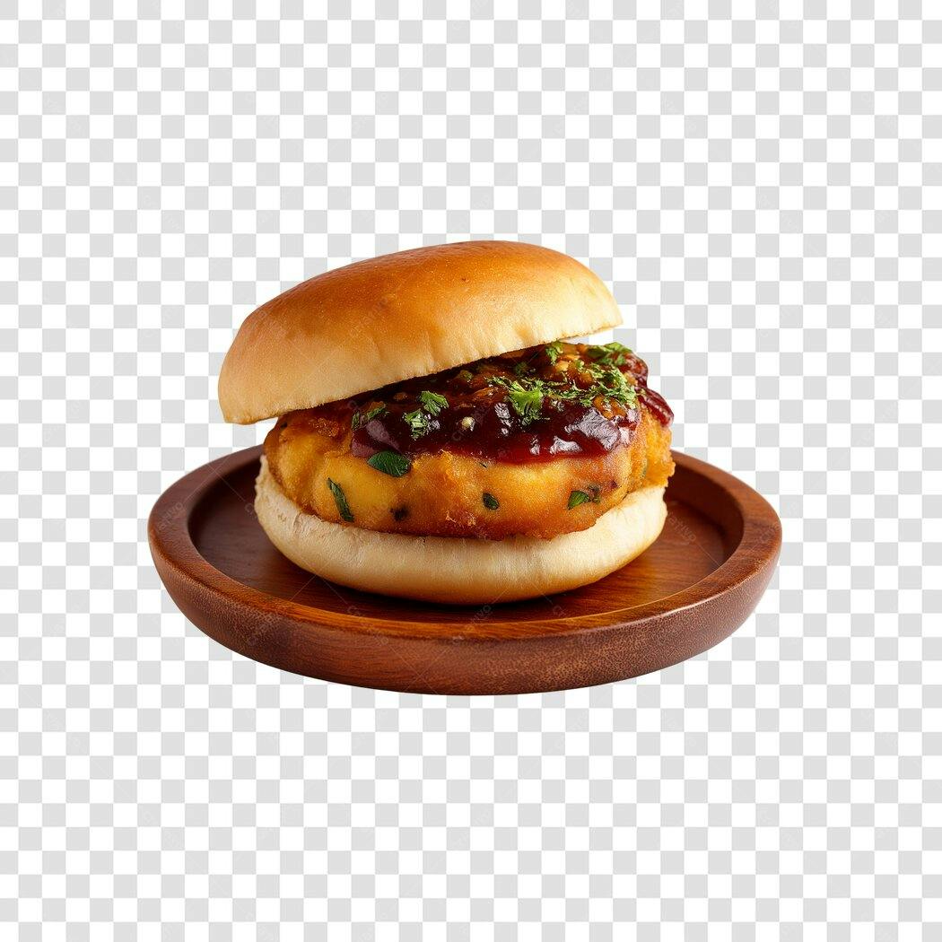 Elemento para Cardápio Hambúrguer Artesanal Molho Ervas PNG com fundo transparente