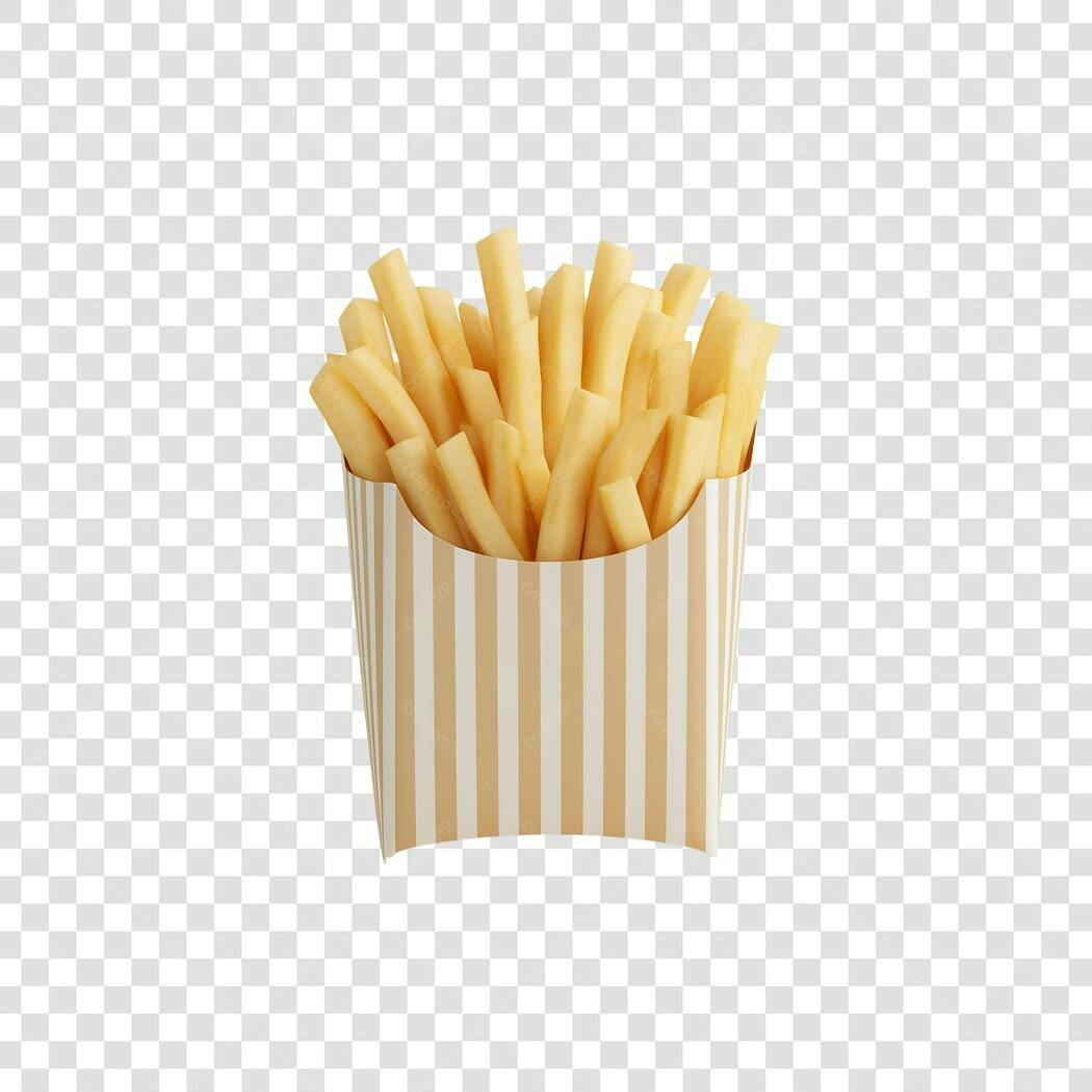 Elemento gráfico Batatas Fritas Pacote Listrado PNG com fundo transparente