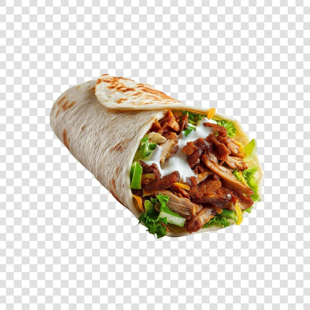 Imagem de Comida Wrap de frango salada e molho PNG com fundo transparente