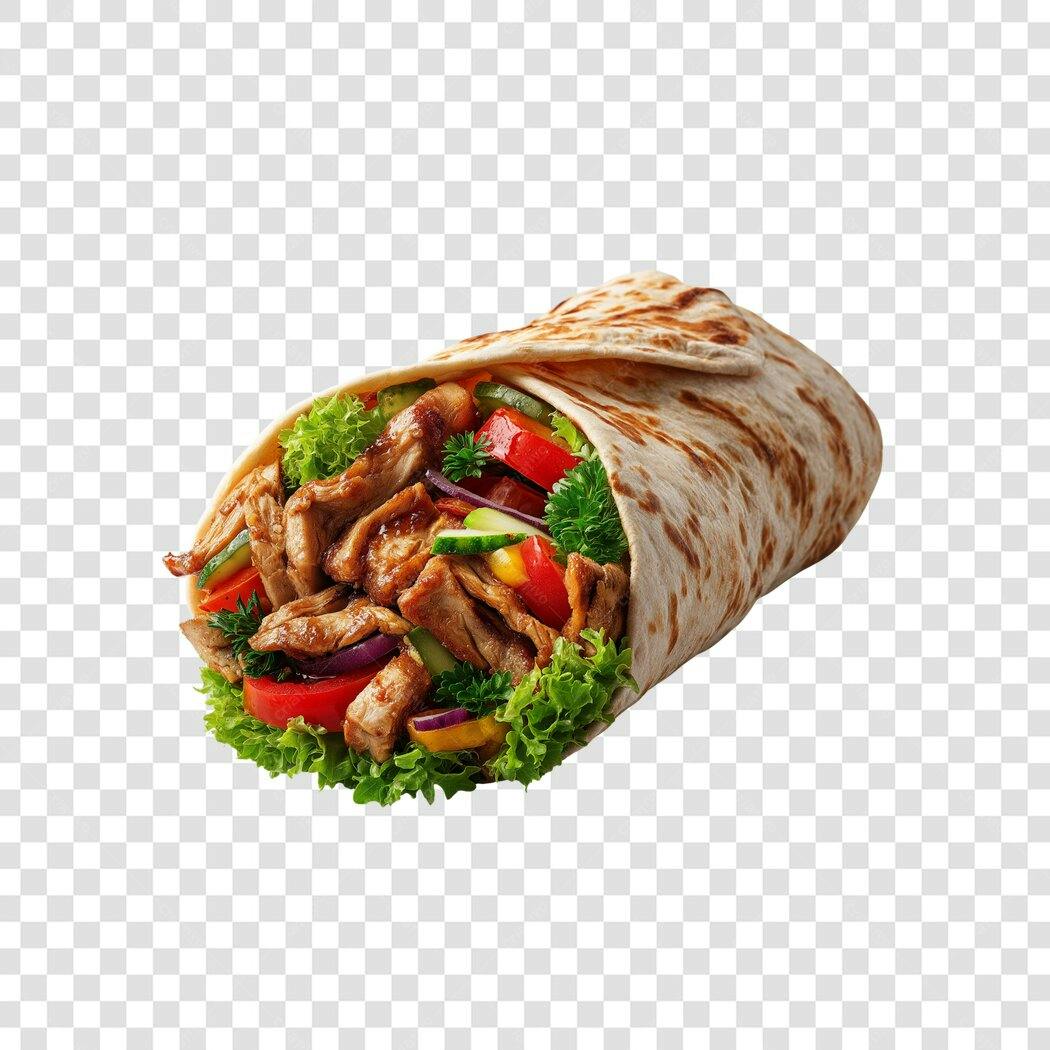 Imagem de Wrap de Frango com Vegetais Frescos PNG com fundo transparente
