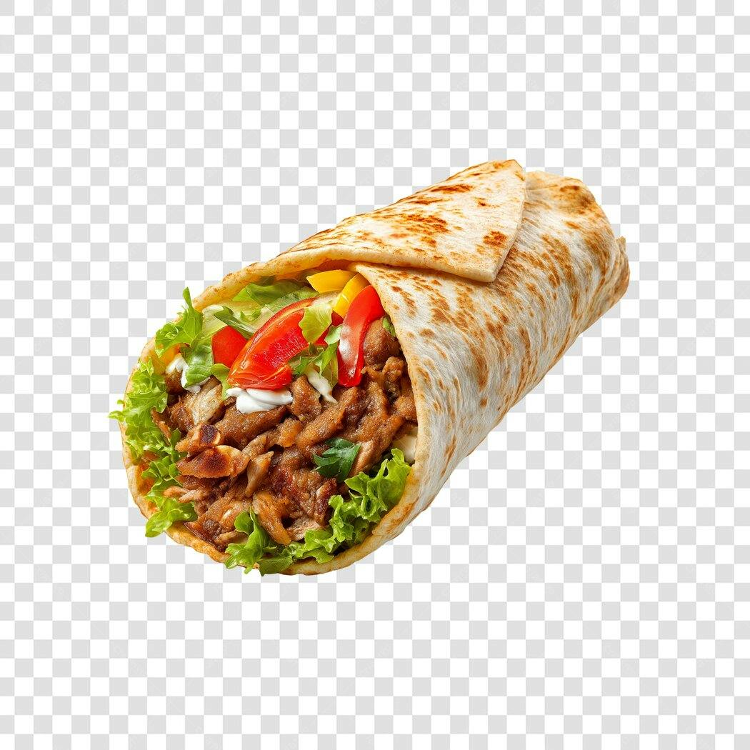Kebab de Frango e Vegetais para Redes Sociais PNG com fundo transparente