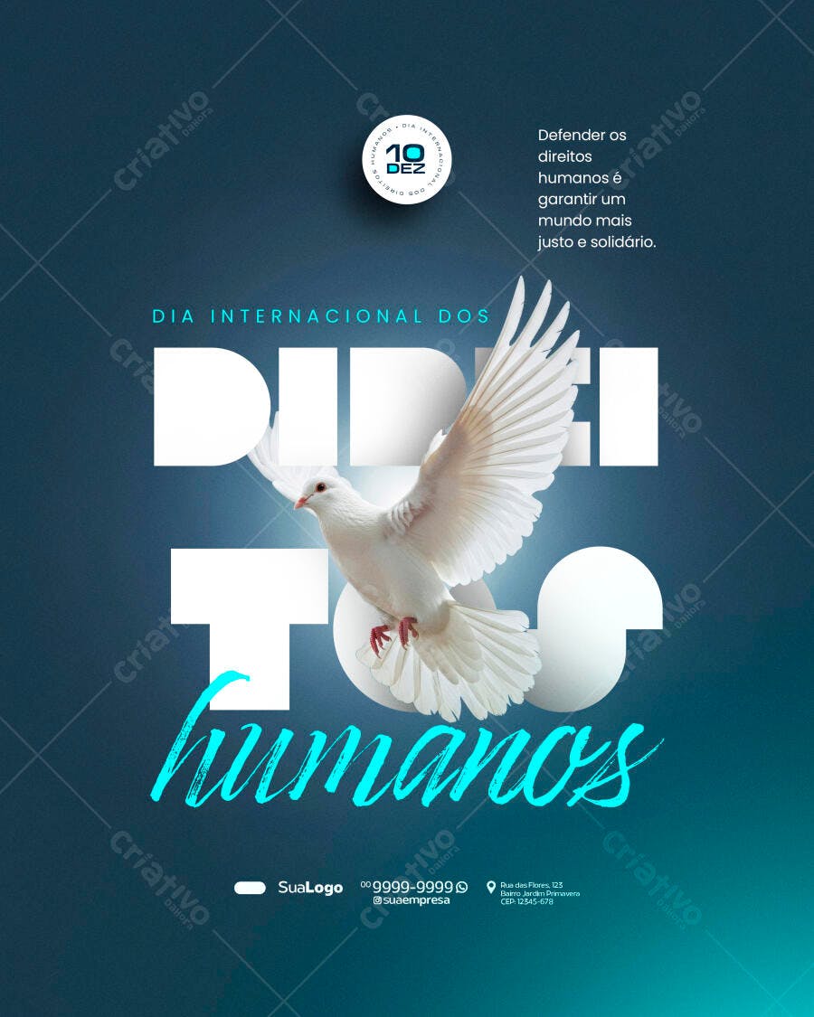 Flyer Dia Internacional dos Direitos Humanos 10 Dez PSD Editável