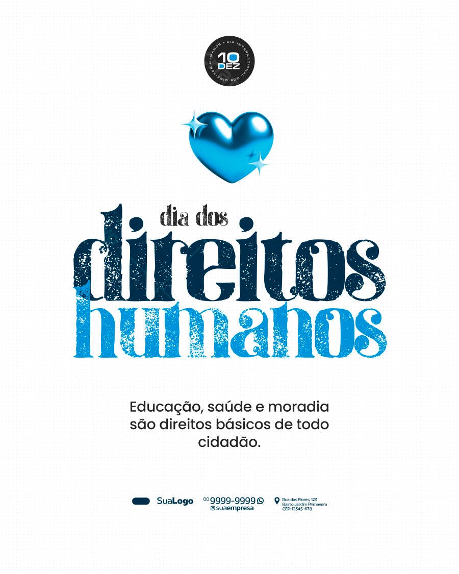 Flyer Dia dos Direitos Humanos PSD Editável