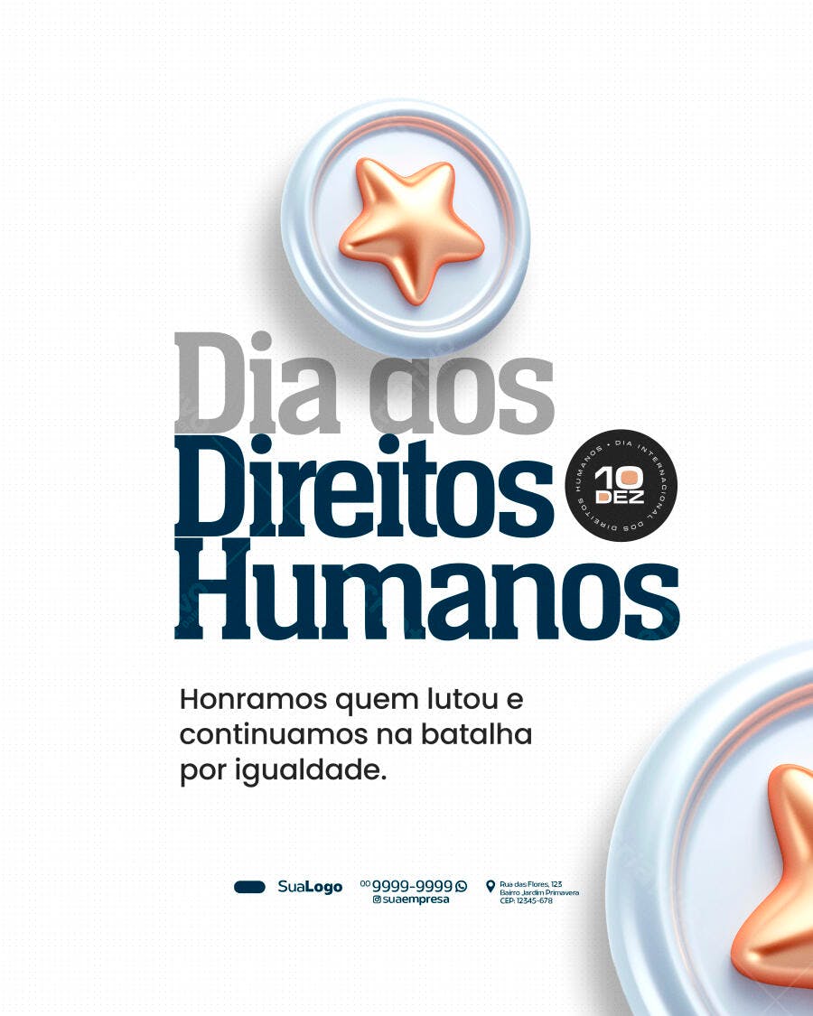 Flyer para Dia dos Direitos Humanos PSD Editável