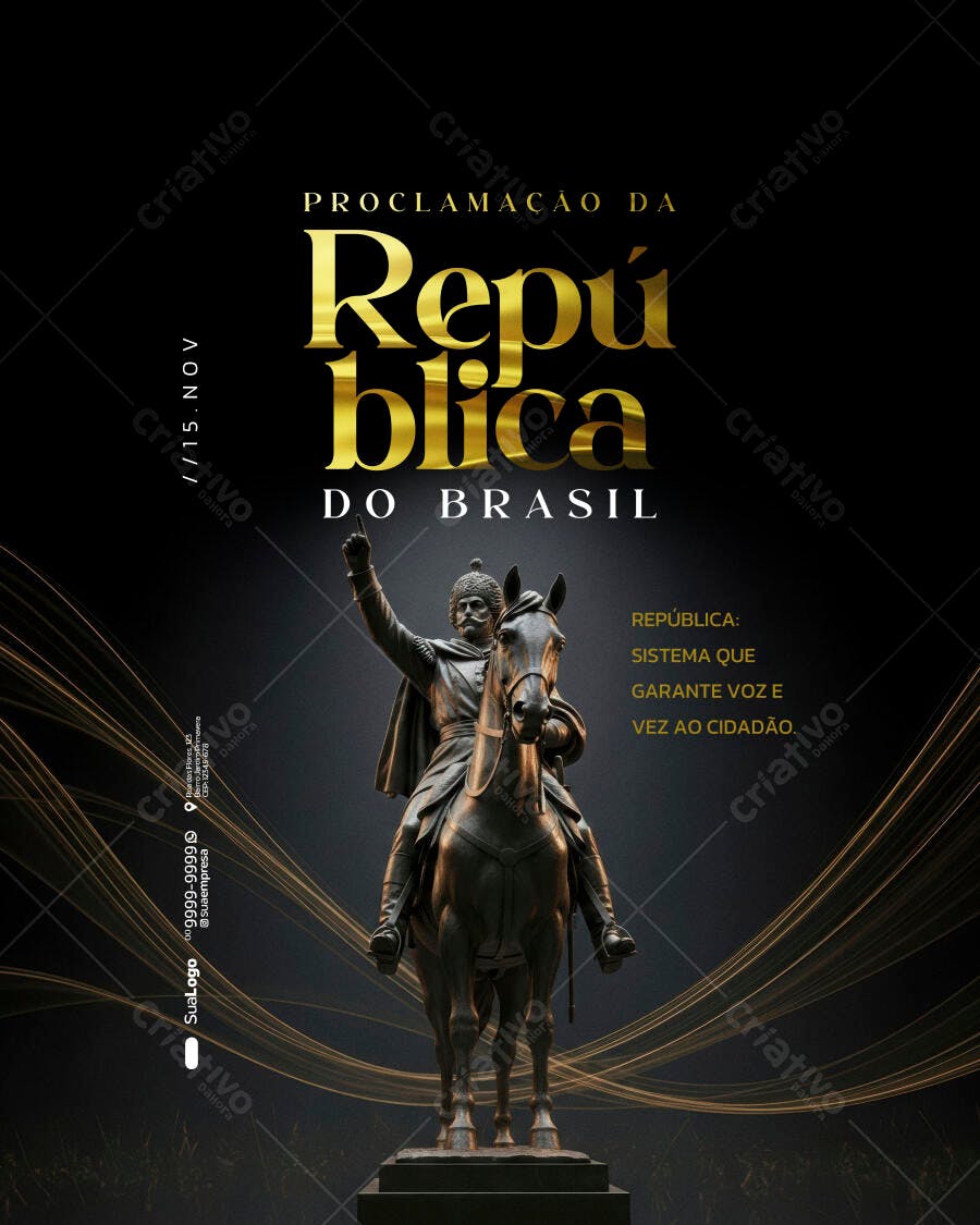 Flyer Proclamação da República do Brasil 15 Nov PSD Editável