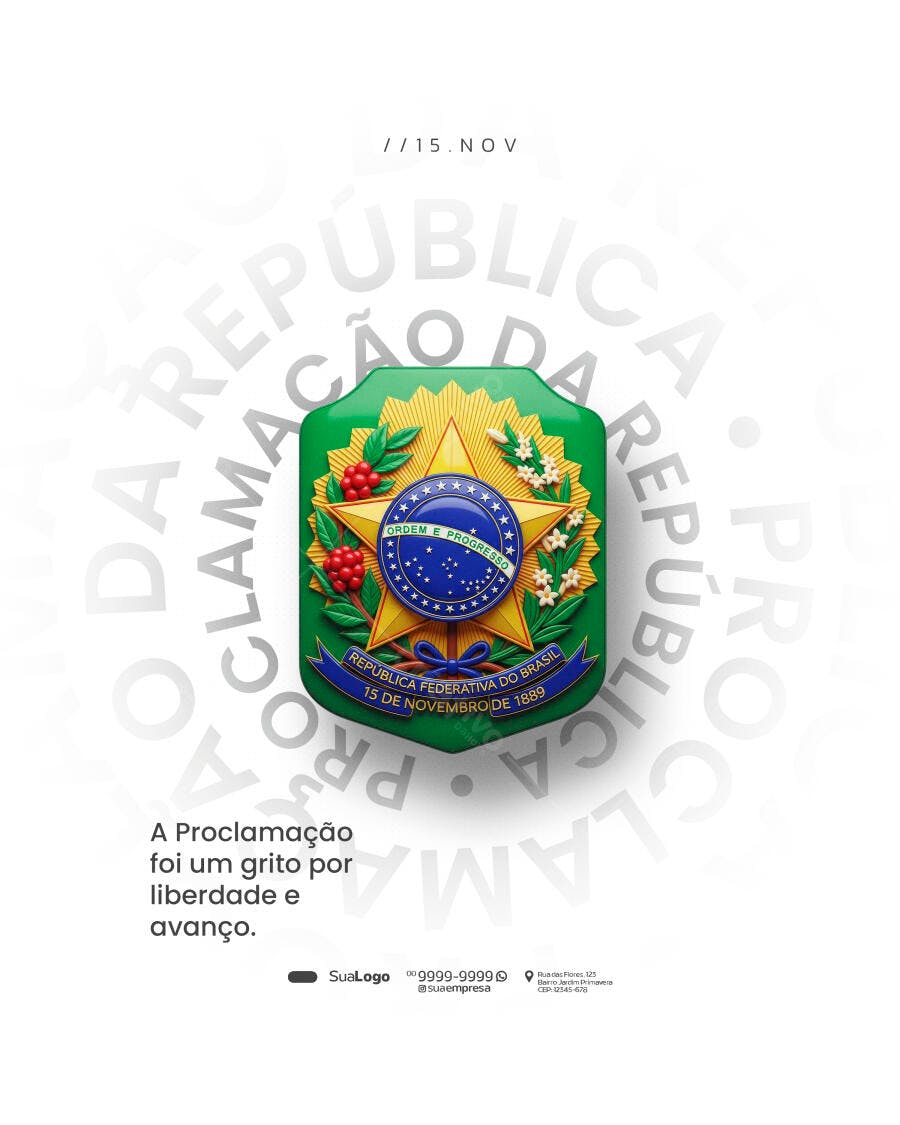 Flyer Proclamação da República 15 de Novembro PSD Editável