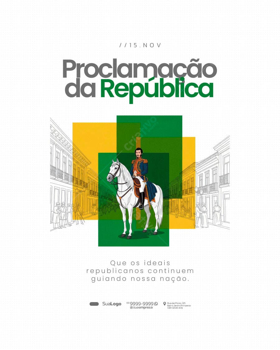 Flyer 15 de Novembro Proclamação da República PSD Editável