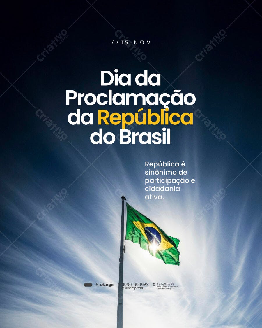 Post para o Dia da Proclamação da República do Brasil PSD Editável