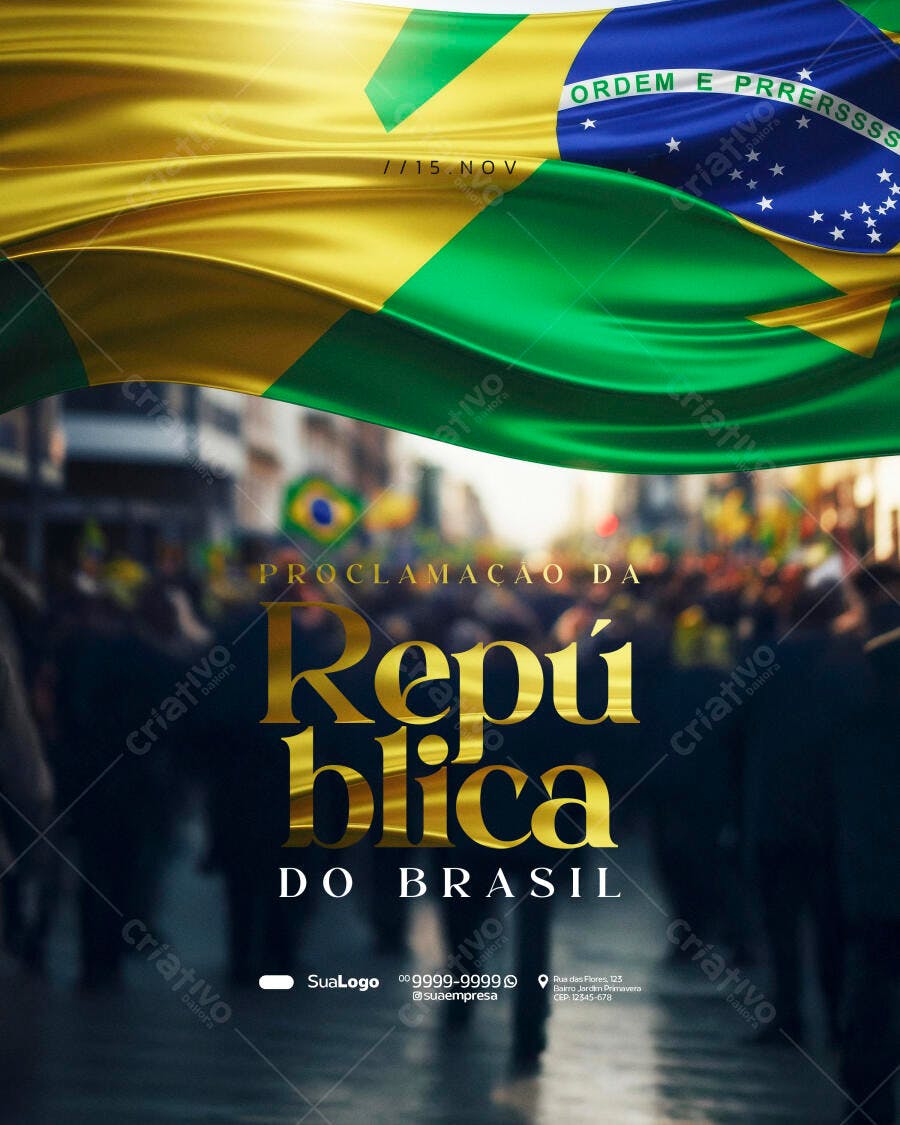 Flyer Proclamação da República 15 de Novembro PSD Editável