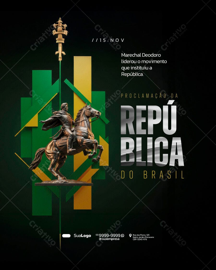 Post para Redes Sociais Proclamação da República PSD Editável