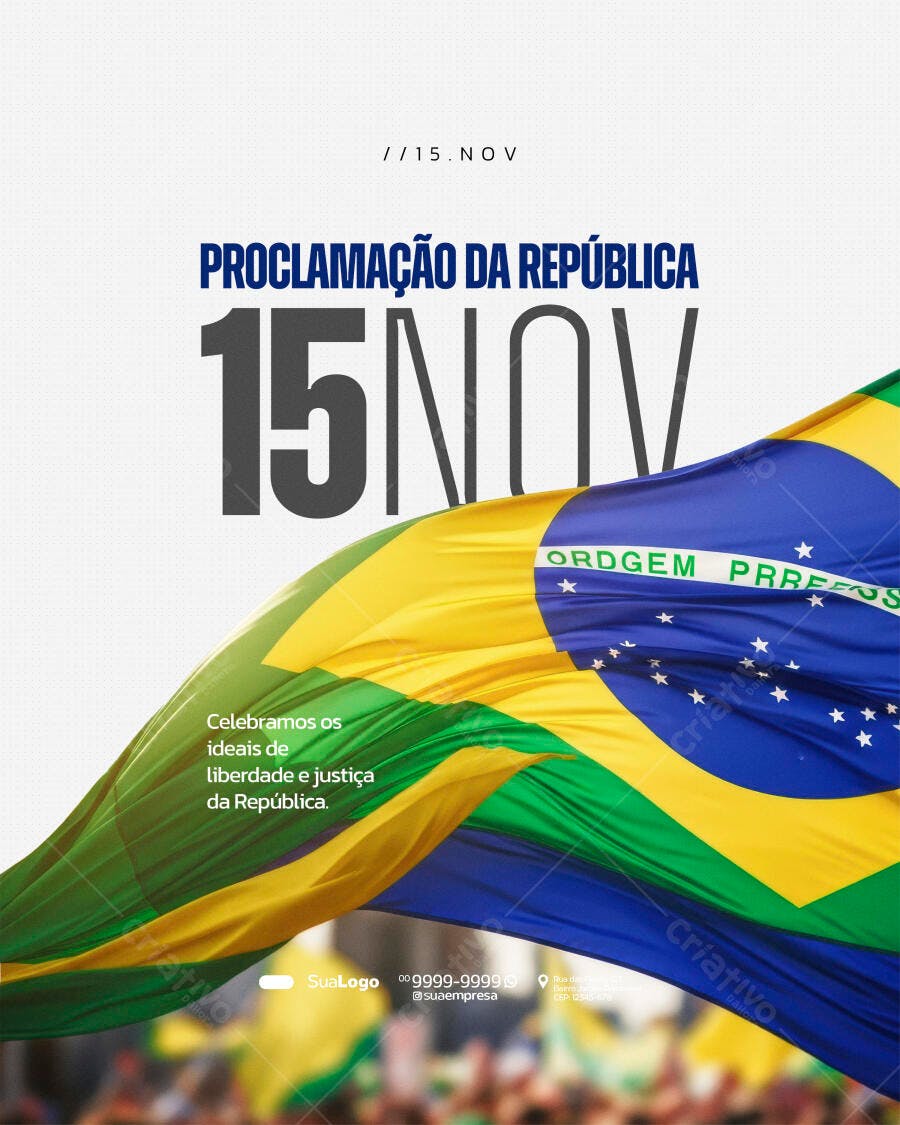 Flyer Proclamação da República 15 NOV PSD Editável