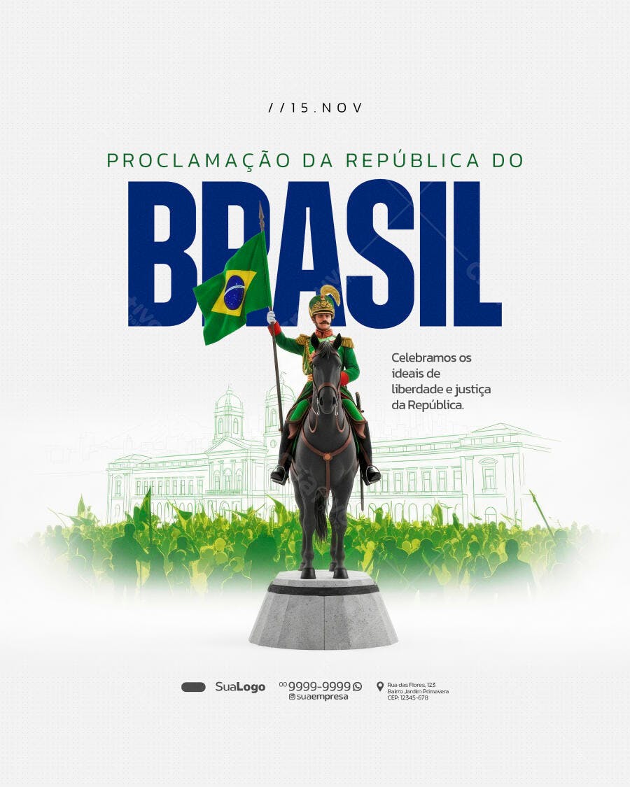 Flyer Proclamação da República do Brasil PSD Editável