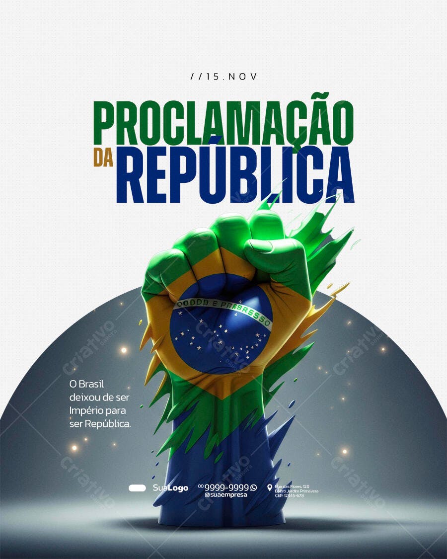 Flyer Proclamação da República 15 de Novembro PSD Editável