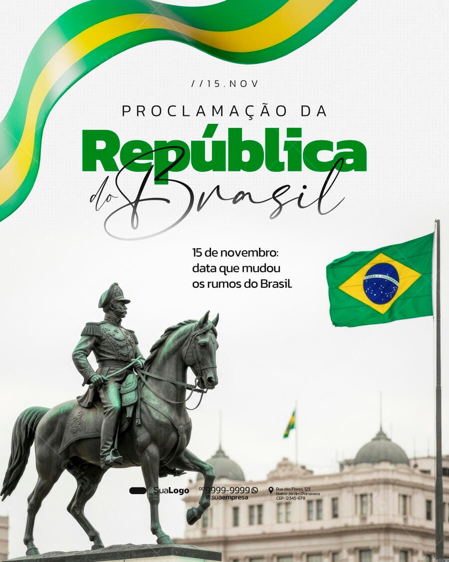 Flyer Proclamação da República do Brasil PSD Editável