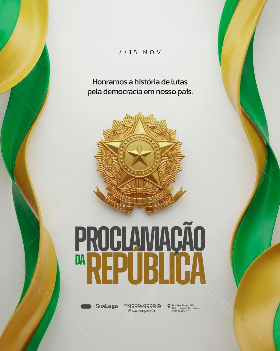 Flyer Proclamação da República 15 de Novembro PSD Editável