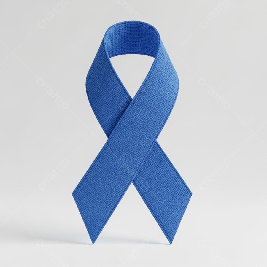 Fita azul de conscientização para campanhas de saúde e apoio