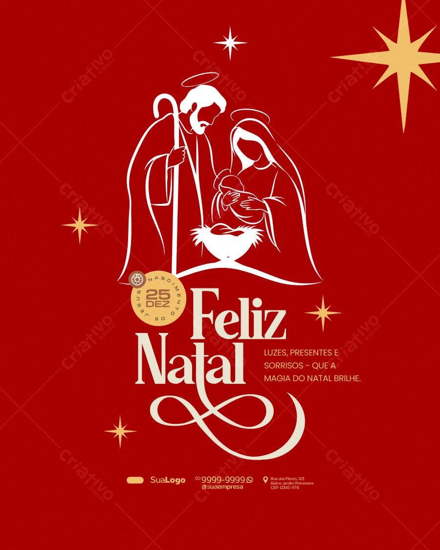 Flyer Nascimento de Jesus Natal PSD Editável