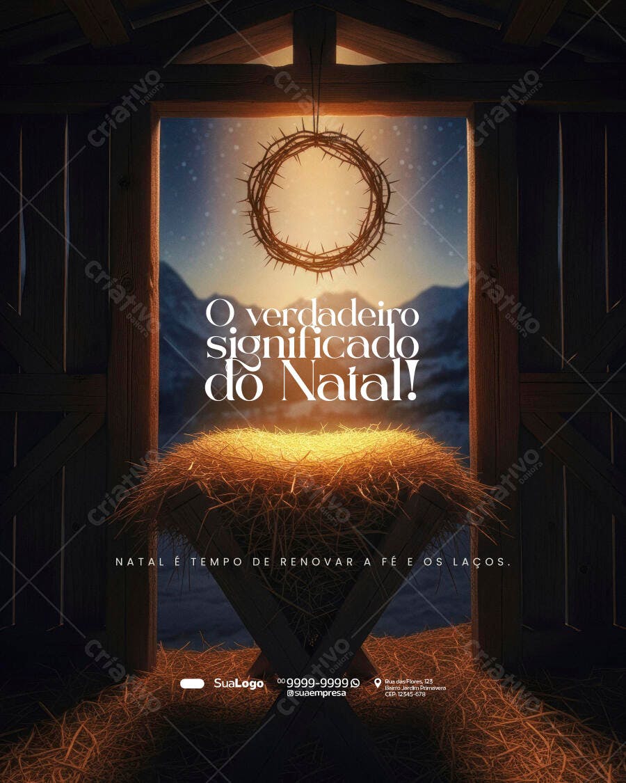 Flyer Social Media para Natal Espiritual PSD Editável