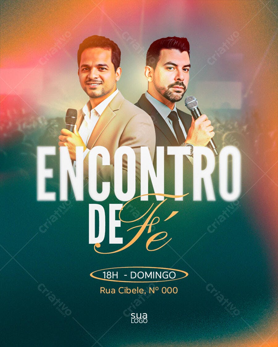 Flyer para Encontro de Fé PSD Editável