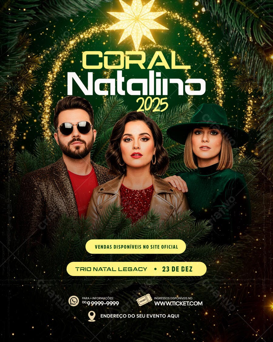 Flyer para Coral Natalino 2025 PSD Editável