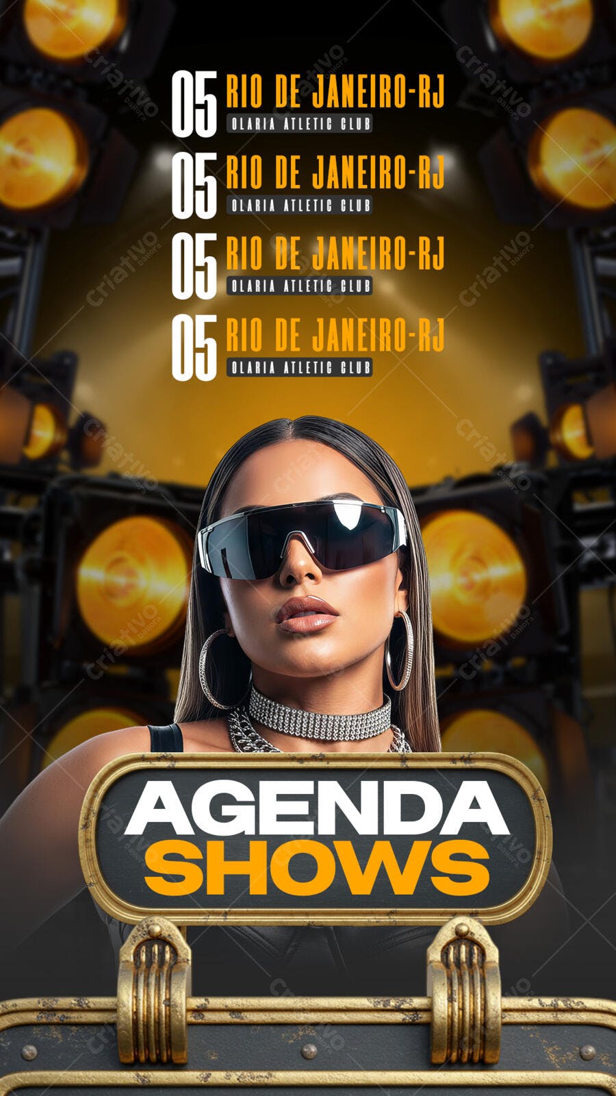 Flyer Agenda Shows Boate Rio de Janeiro PSD Editável