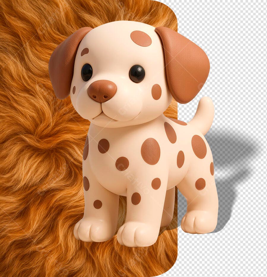 Recurso Gráfico 3D para Cachorrinho Filhote Mascote PSD Editável