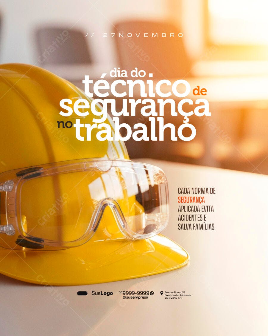 Flyer Dia do Técnico de Segurança do Trabalho PSD Editável
