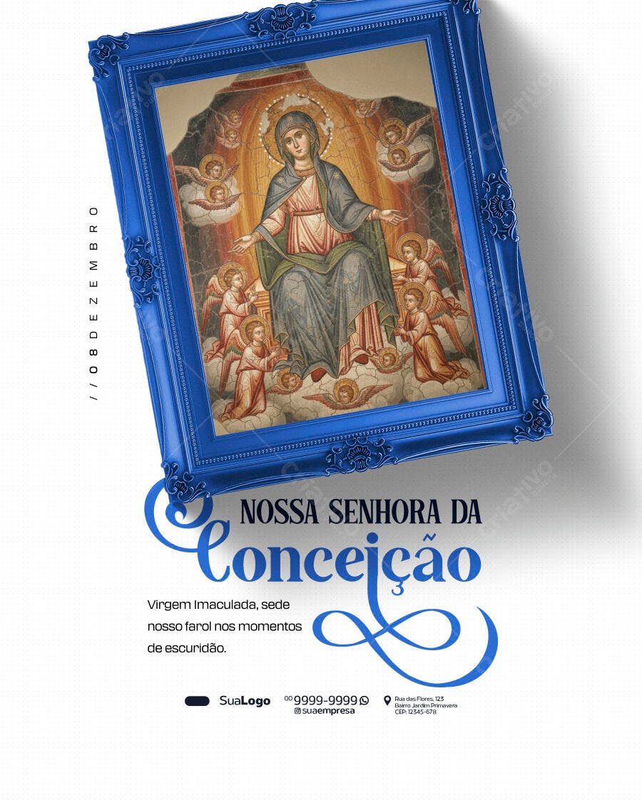 Flyer para Nossa Senhora da Conceição 08 Dezembro PSD Editável