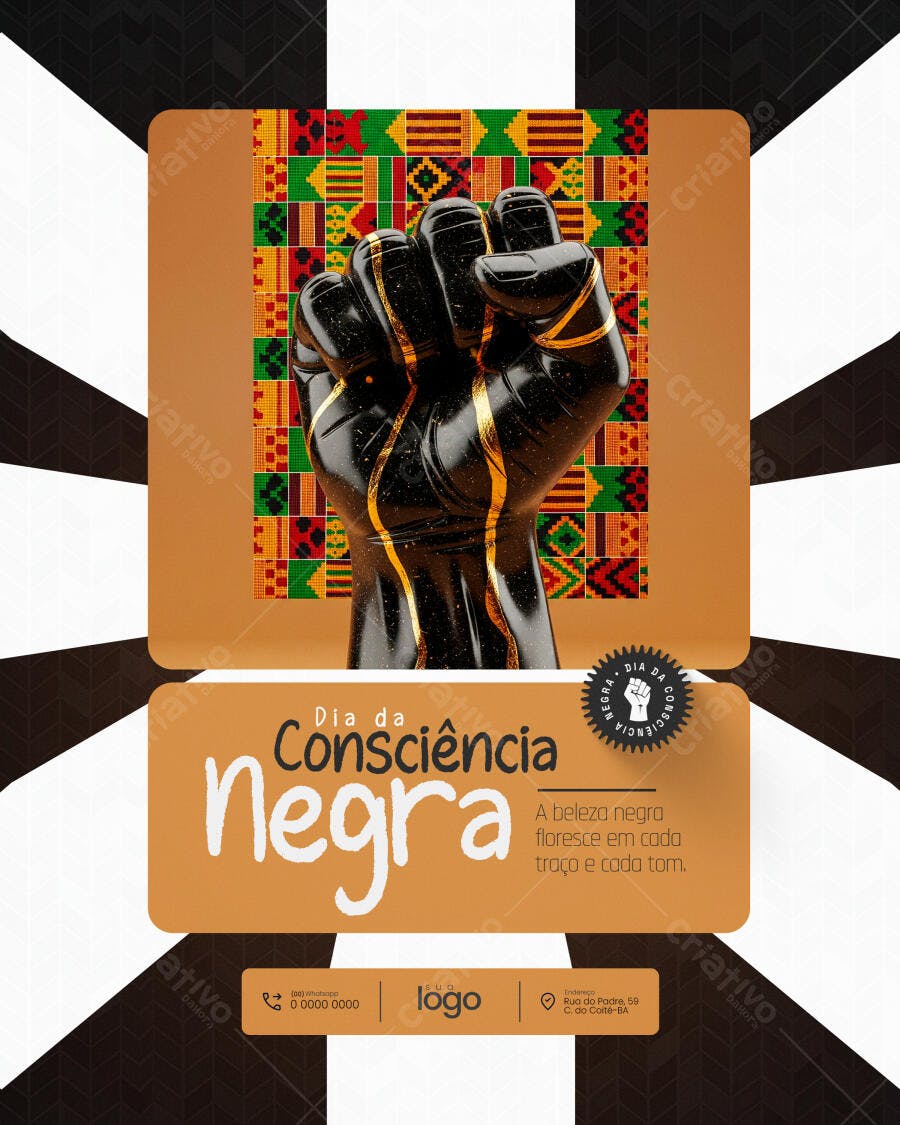 Flyer para Dia da Consciência Negra PSD Editável