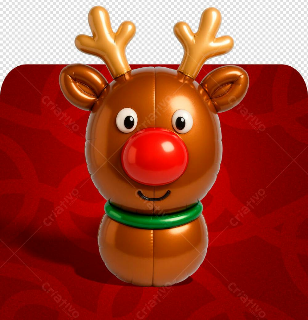 Ilustração 3D Rena Rudolf Nariz Vermelho para Natal PSD Editável | PSD ...