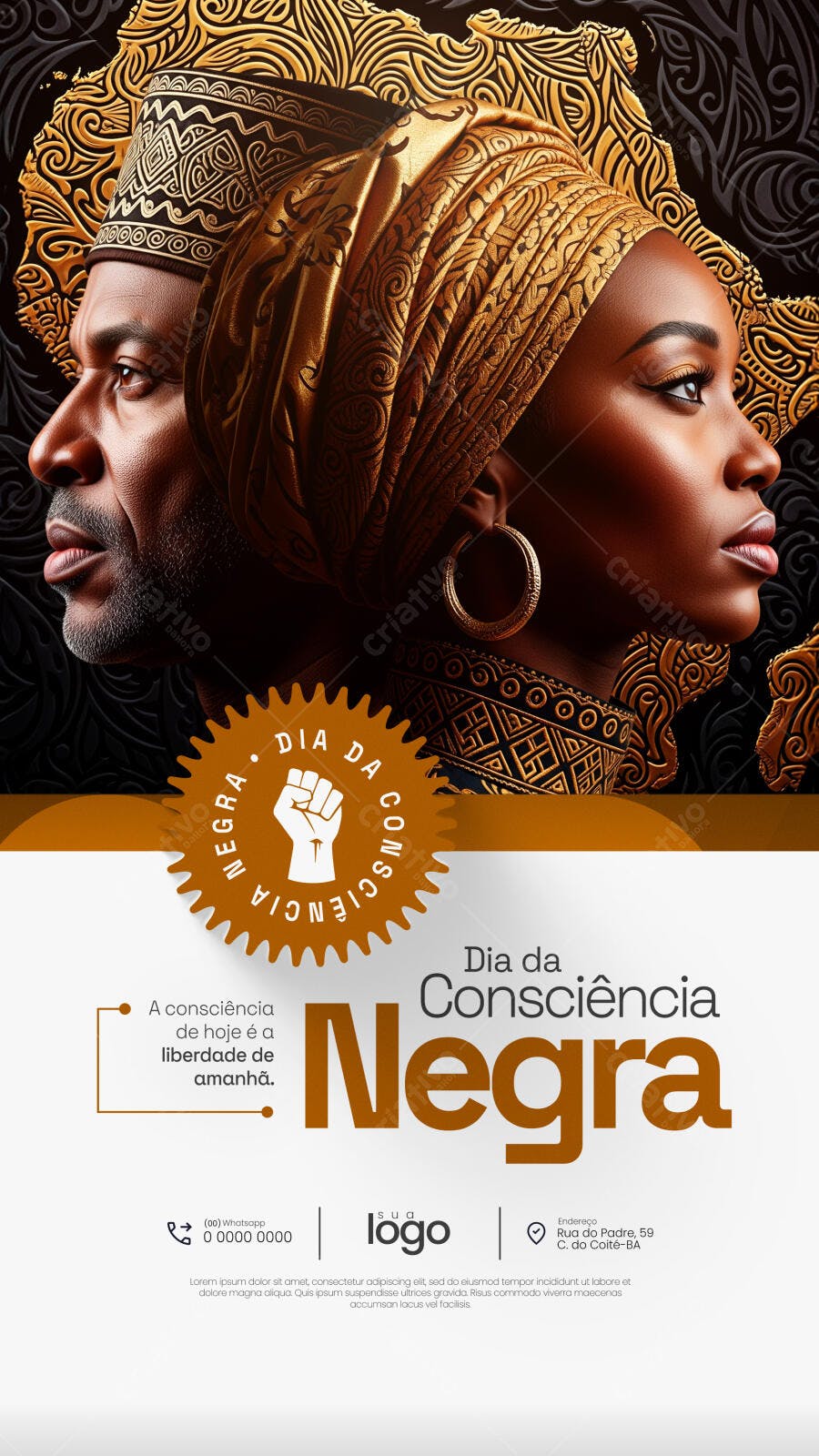 Flyer Cultural Dia da Consciência Negra PSD Editável