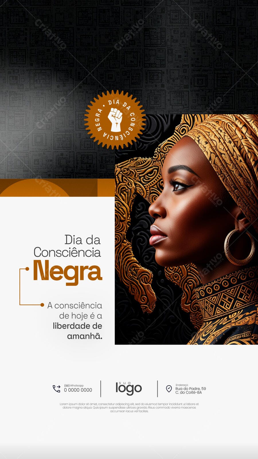 Flyer Dia da Consciência Negra PSD Editável