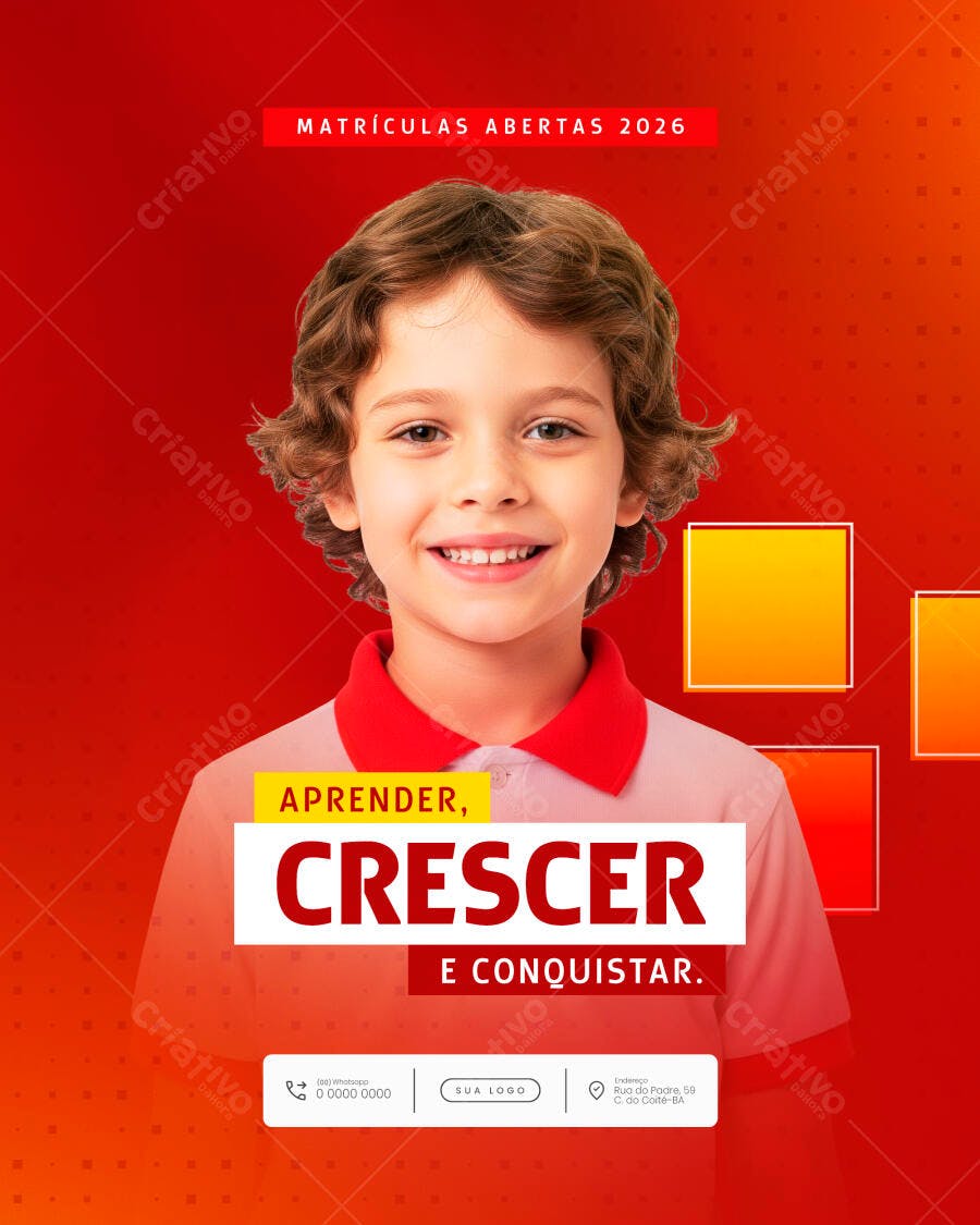Flyer Matrículas Abertas 2026 PSD Editável