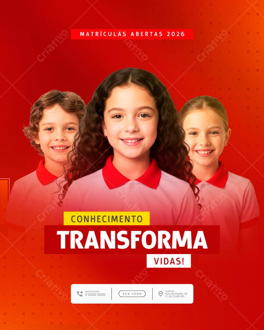 Flyer Matrículas Abertas 2026 PSD Editável