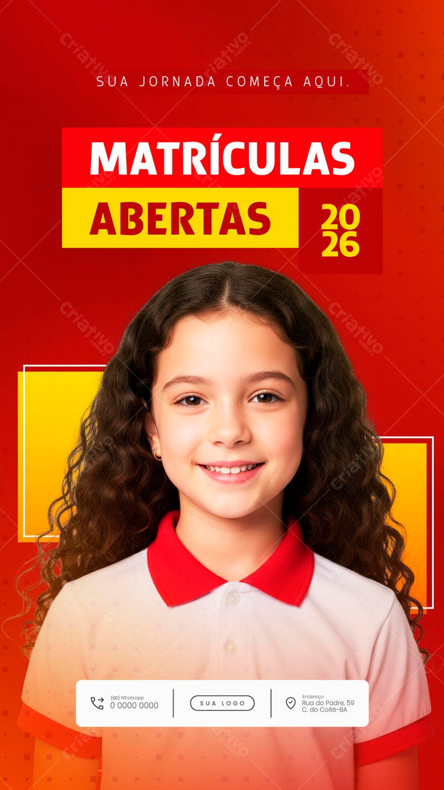 Flyer Matrículas Abertas 2026 PSD Editável