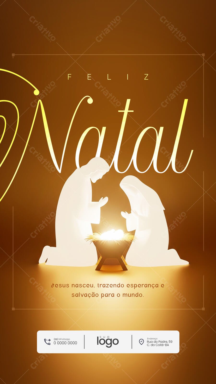 Story de Natal Natividade Mensagem Cristã PSD Editável
