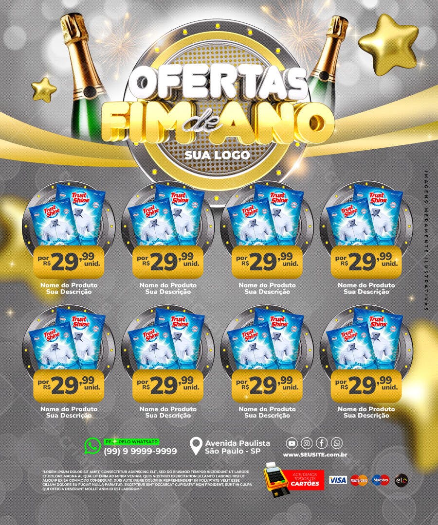 Flyer Promocional Ofertas Fim de Semana PSD Editável
