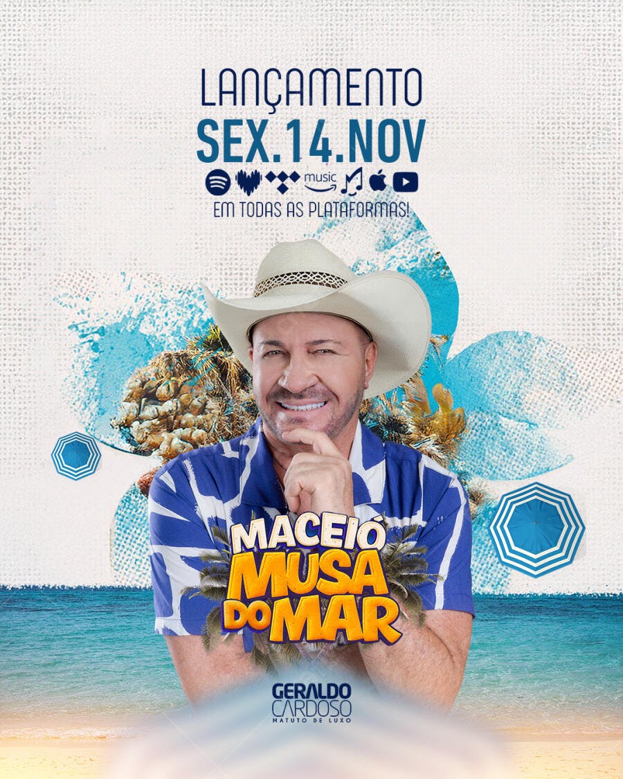 Flyer de Lançamento Musical Maceió Musa do Mar PSD Editável