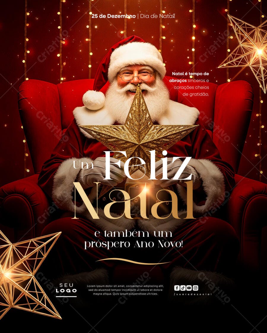 Arte Digital para Natal e Ano Novo PSD Editável