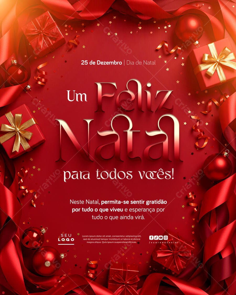 Flyer para Dia de Natal PSD Editável